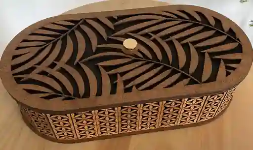 Caja De Madera Ovalada Grande 4