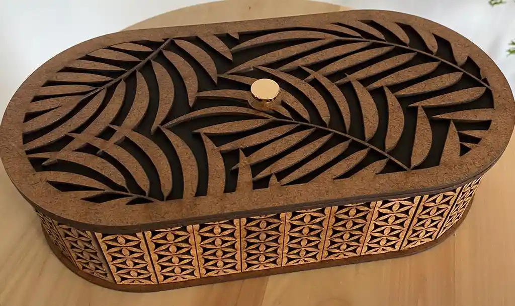 Caja De Madera Ovalada Grande 4