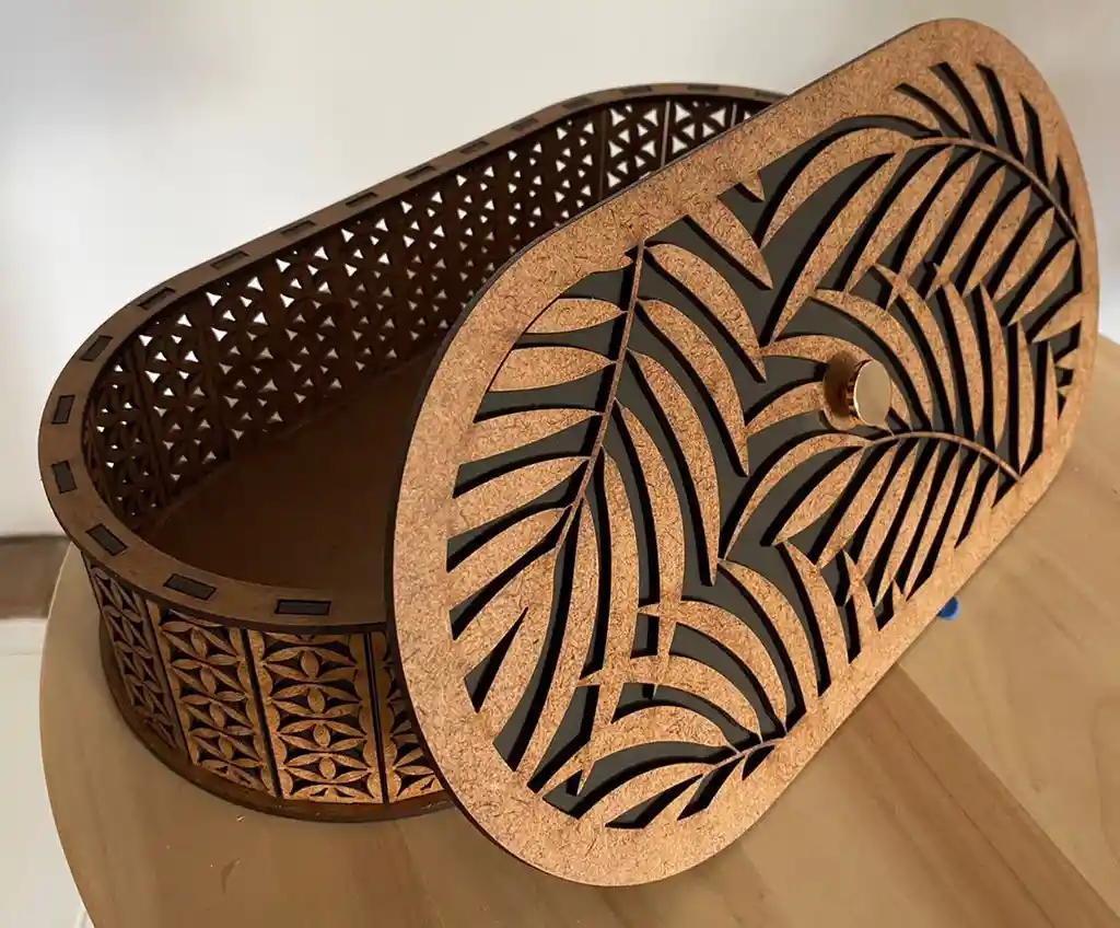Caja De Madera Ovalada Grande 4