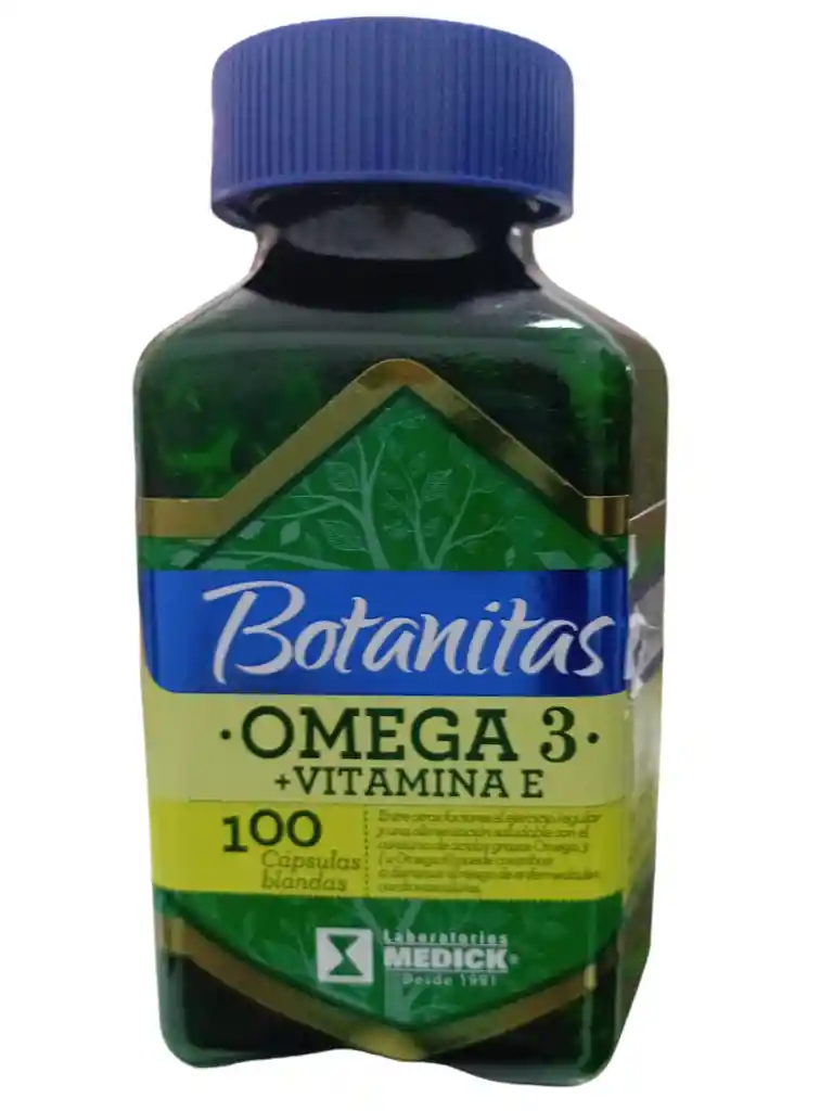 Omega 3 Mas Vitamina E X 100 Capsulas Blandas Botanitas