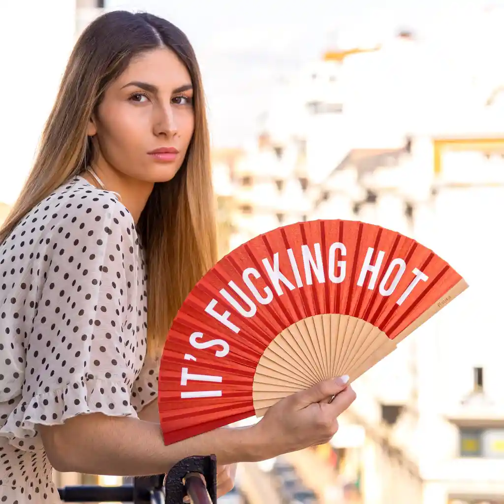Abanico It´s Fucking Hot Rojo
