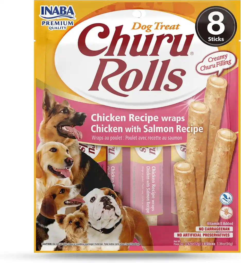 Churu Perro Rolls Pollo Y Salmon X 8 Churu Para Perros Pollo Y Salmon