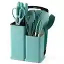 Set Utensilios Cocina En Silicona Y Juegos De Cuchillos 19pc