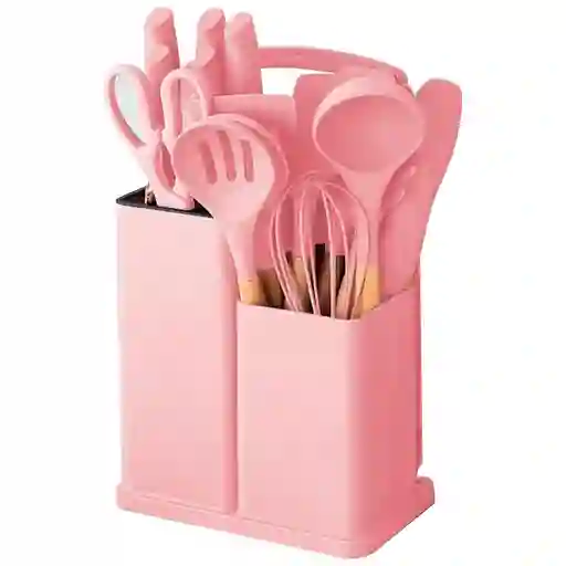 Set Utensilios Cocina En Silicona Y Juegos De Cuchillos 19pc