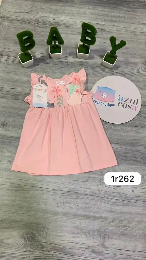 Vestido Rosado Para Bebé Talla 6 Meses