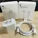 Combo Cargador Iphone 20w Carga Rápida + Usb-c A Lightning