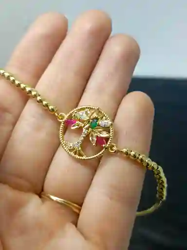 Pulsera Árbol De La Vida En Rodio Dorado