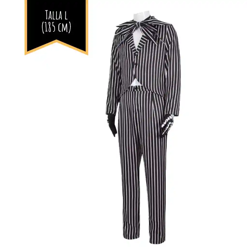 Disfraz Halloween Adulto Jack Skellington Talla L (185 Cm)