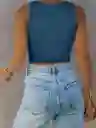 Crop Top Luzia Azul Petroleo Talla S/m