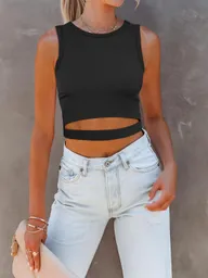 Crop Top Luzia Negro Talla S/m