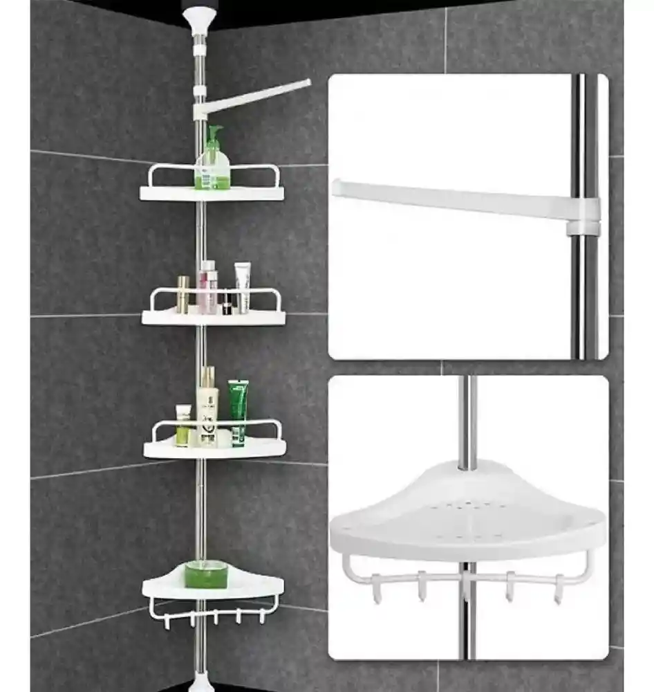 Organizador Esquinero De Baño, 4 Niveles, Plástico De Alta Calidad