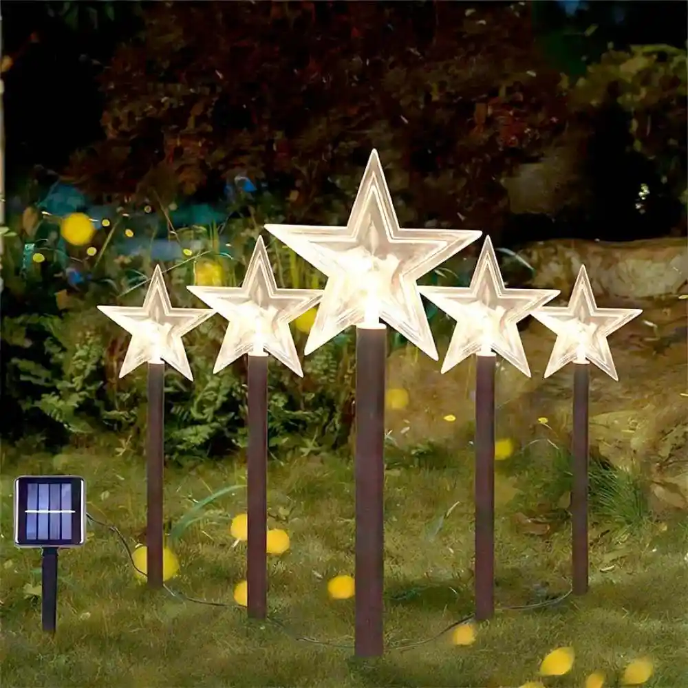 Estaca Exterior Estrellas Expressions Con Luz Blanca 13x29cm Blanco