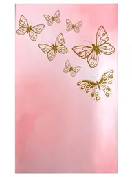 Papel Coreano X 2 Pliegos 58 X 58 Cm Rosado Degradado Con Mariposas