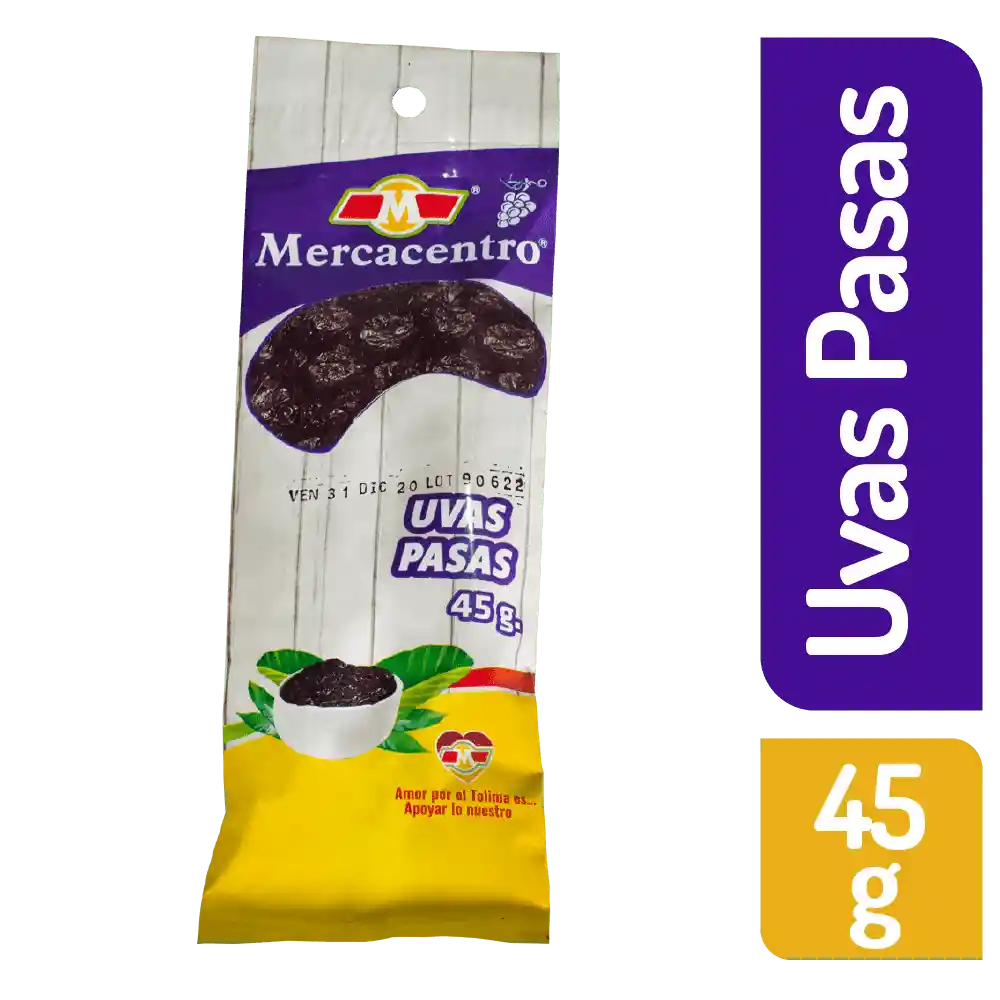 Uvas Pasas Mercacentro 45 G