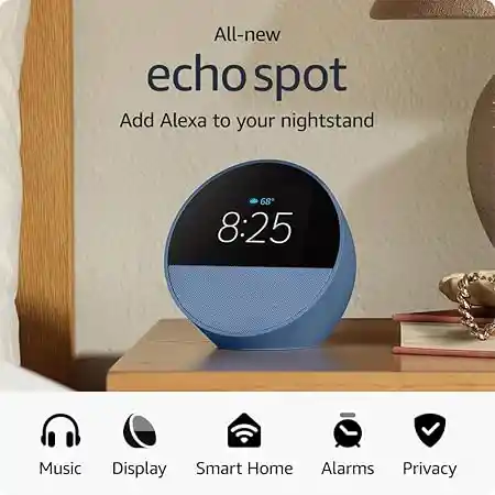 Amazon Echo Spot Bocina Inteligente 2024 Color Azul Acero