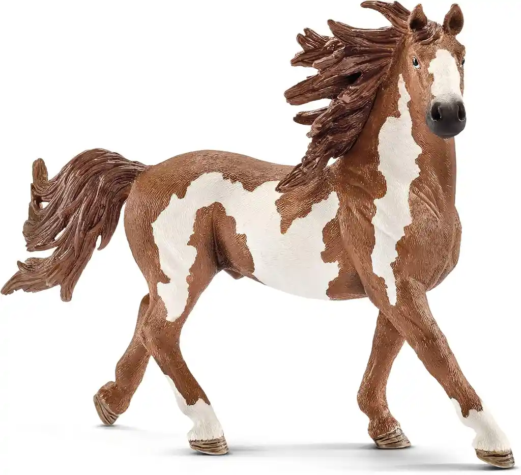 Figura Coleccionable Caballo Semental Pinto Pintada A Mano Schleich