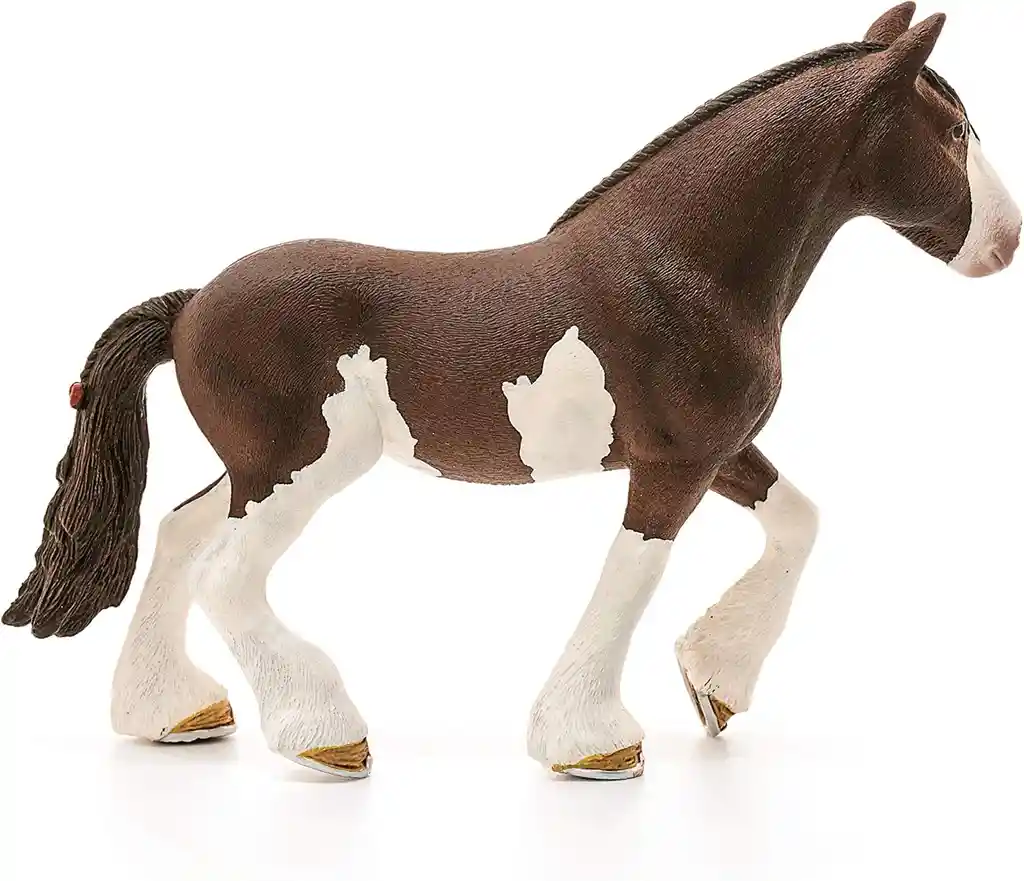 Figura Coleccionable Yegua Clydesdale Pinto Pintada A Mano Schleich