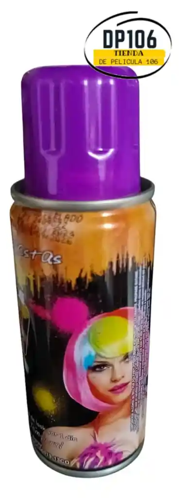 Pintura Para El Pelo Morado Temporal Spray Cabello Laca Halloween