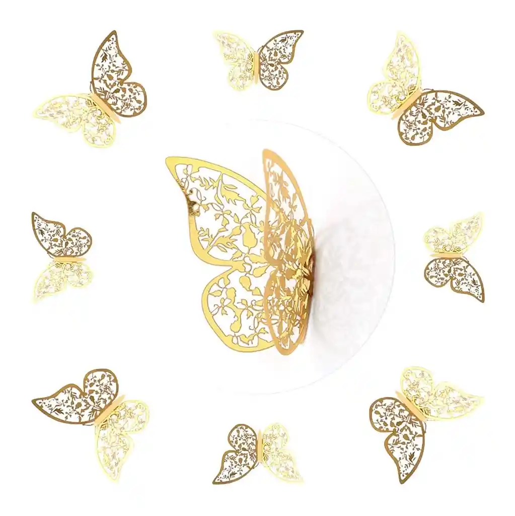 Mariposas Decorativas Tridimensionales Adhesivas X12