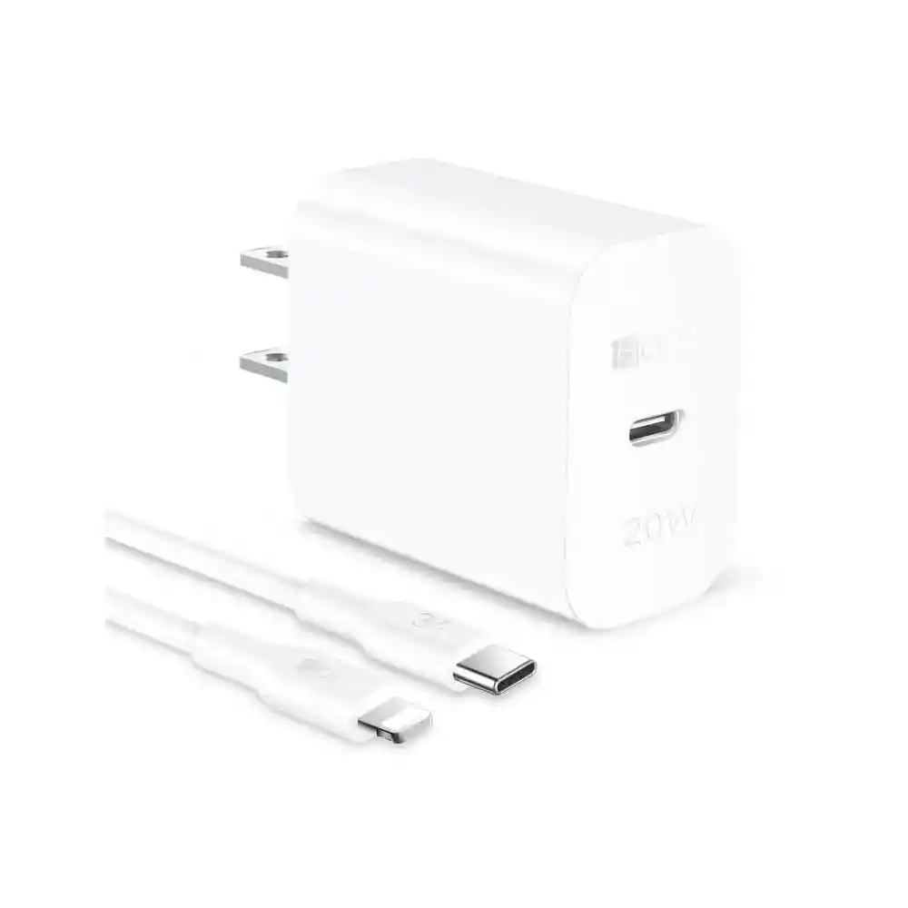 Cargador De Pared 20w 1hora Tipo C A Lightning