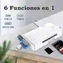 Lector De Memorias 6 En 1 / Lector De Memorias V8, Tipo C, 2 Usb3.0, Sd Y Micro Sd