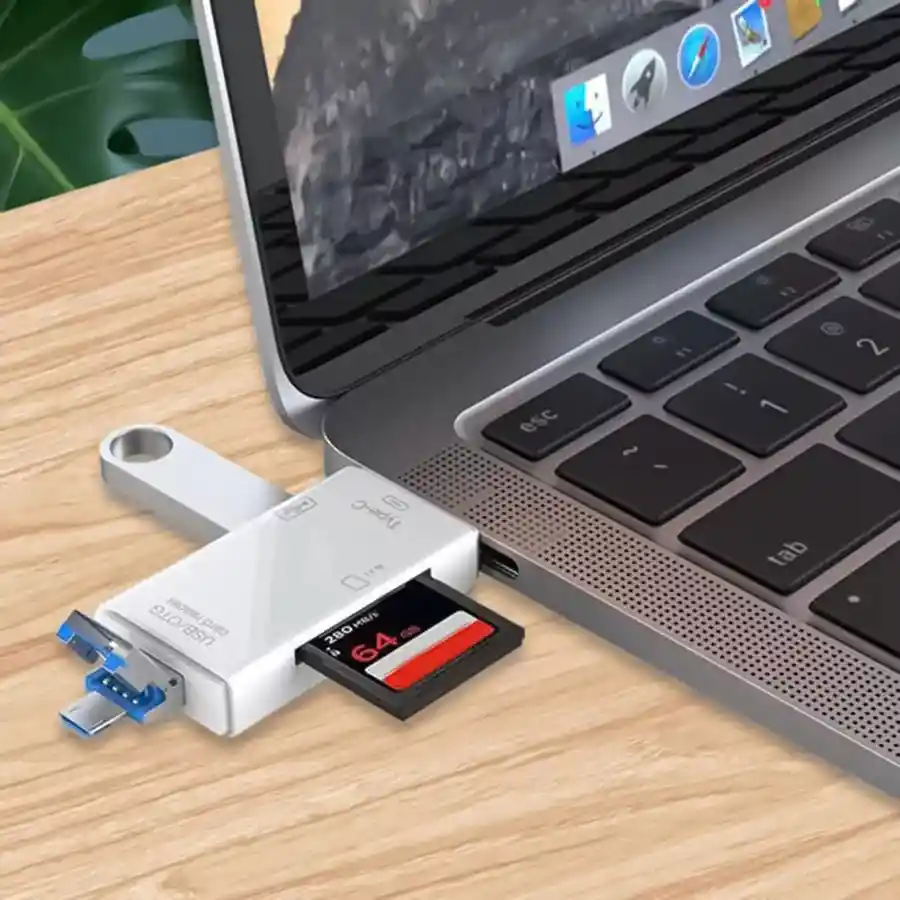 Lector De Memorias 6 En 1 / Lector De Memorias V8, Tipo C, 2 Usb3.0, Sd Y Micro Sd