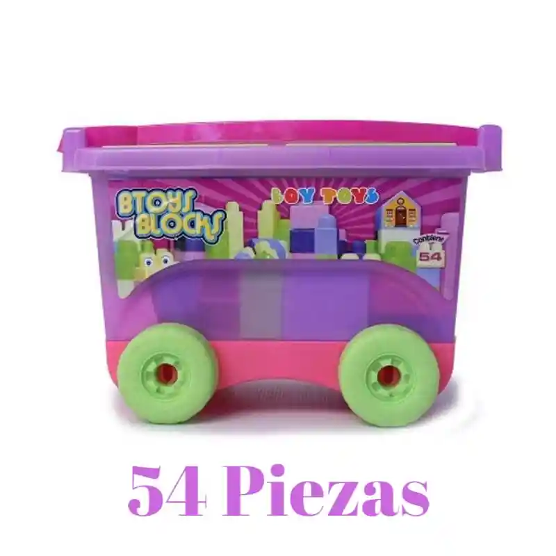 Vagón Bloques Niña Btoys Blocks Colores Surtidos / 54 Piezas