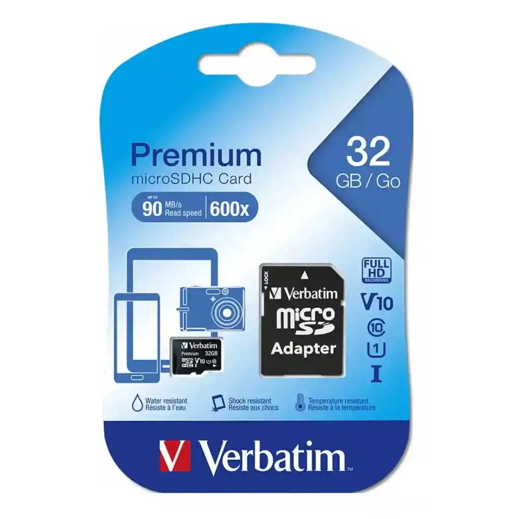 Memoria Micro Sd 32gb 90mbs 600x Microsdhc Verbatim Premium