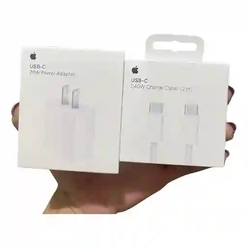 Cargador Iphone 15 Y 16 20w + Cable Usb C - Usb C 2 Metros