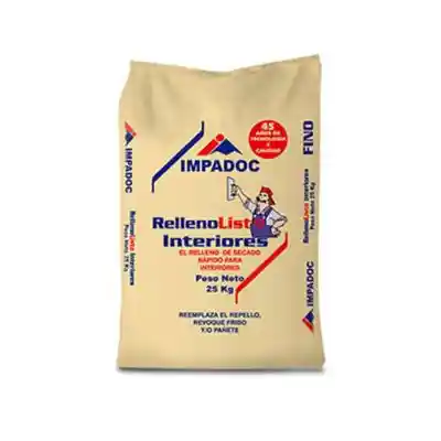 Estuco Relleno Int,fino 25 Kg, Impadoc