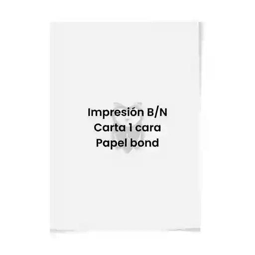 Impresión A Blanco Y Negro Tamaño Carta 1 Cara