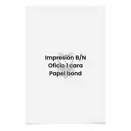 Impresión A Blanco Y Negro Tamaño Oficio 1 Cara