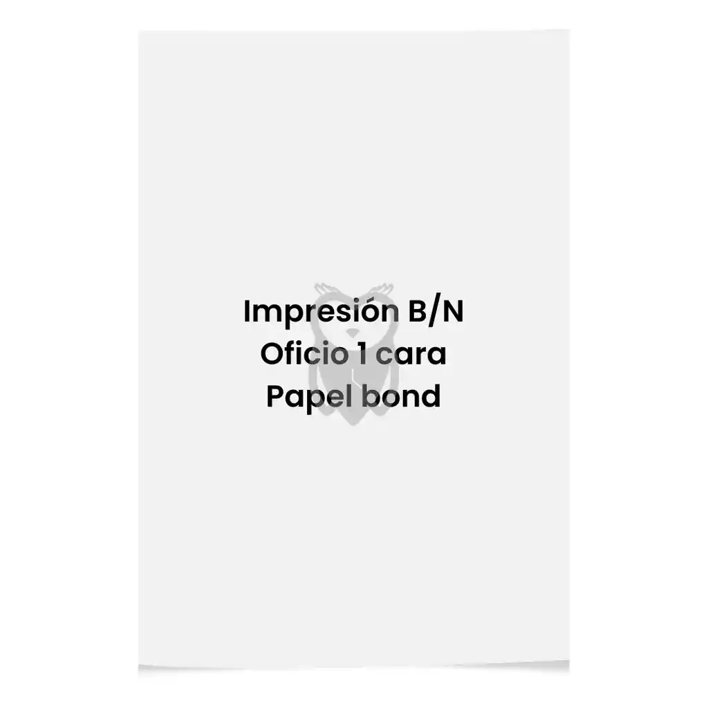 Impresión A Blanco Y Negro Tamaño Oficio 1 Cara