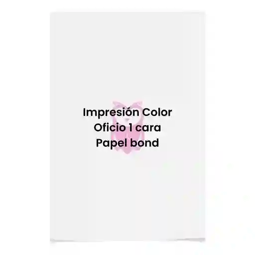Impresión A Color Tamaño Oficio 1 Cara