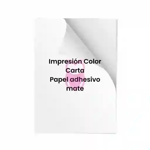 Impresión En Papel Adhesivo Carta Mate Und Color