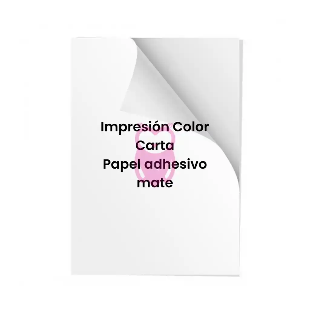 Impresión En Papel Adhesivo Carta Mate Und Color