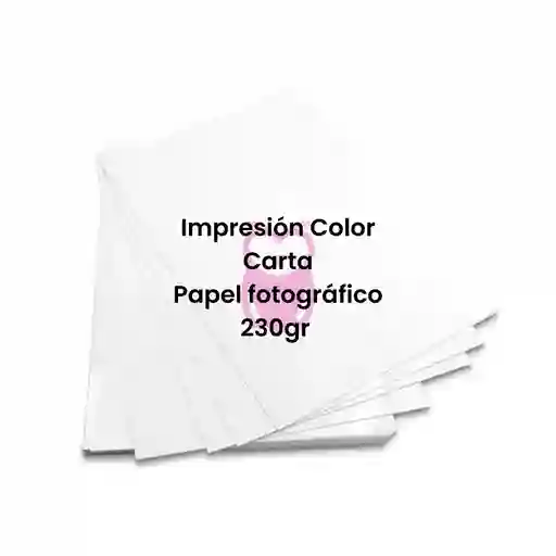 Impresión A Color En Papel Fotográfico Kodak Carta 1 Cara