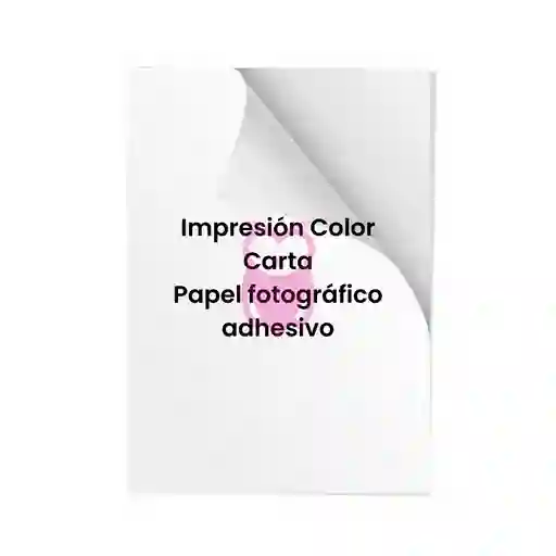 Impresion A Color Papel Fotográfico Adhesivo Carta