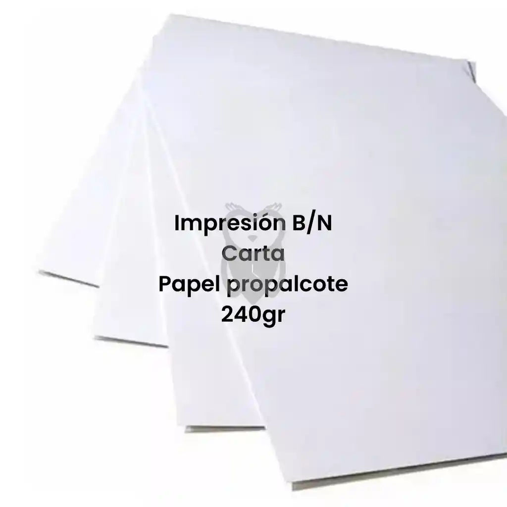 Impresión A Blanco Y Negro Papel Propalcote 300gr