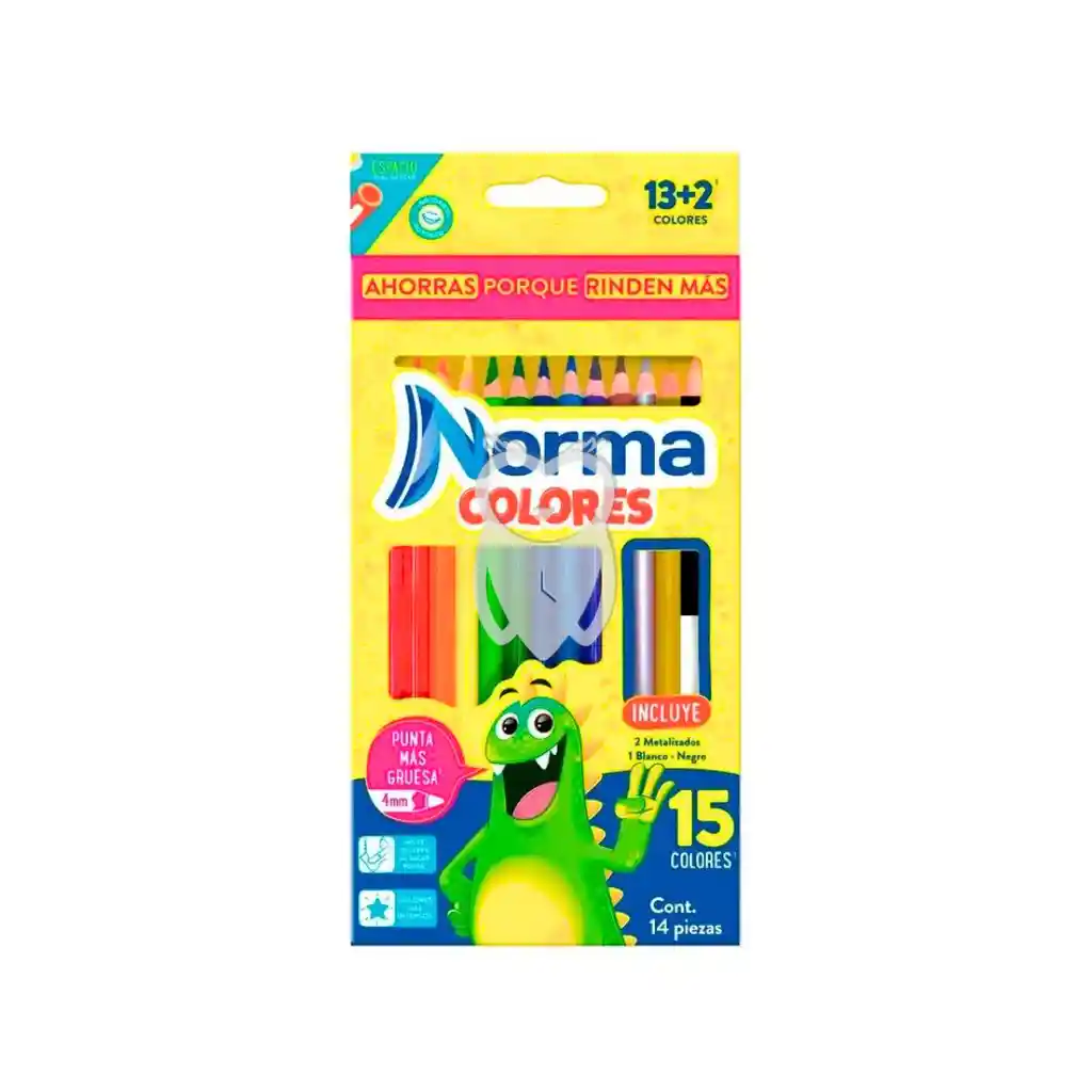 Colores Norma X 13 + 2 + Sacapuntas Largos
