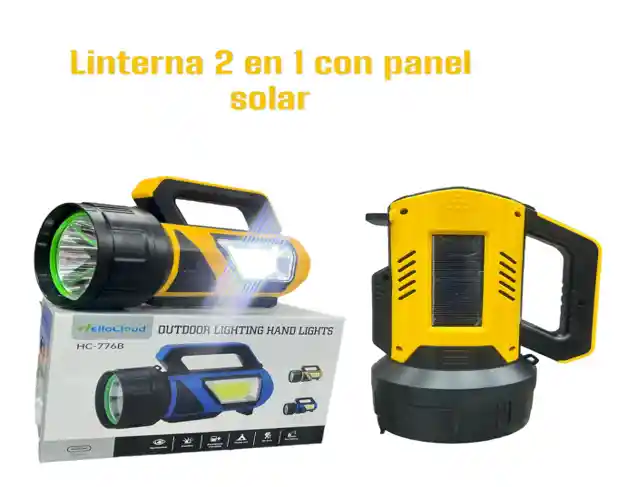 Linterna Solar Con Panel