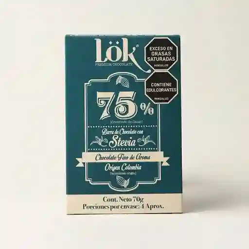 Chocolate Lok Stevia 75% - 70 Gr	
