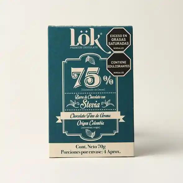 Chocolate Lok Stevia 75% - 70 Gr	