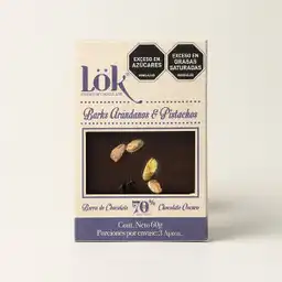 Bark Lok Chocolate 70% Arandanos / Pistacho - 60 Gr	