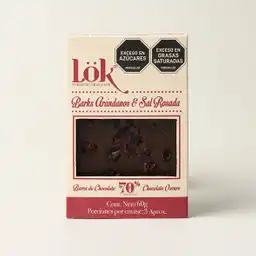 Bark Lok Chocolate 70% Arandanos / Sal Rosada - 60 Gr	