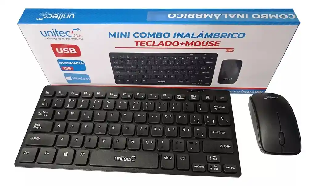 Mini Combo Teclado Y Mouse Inalámbrico Unitec Kt832