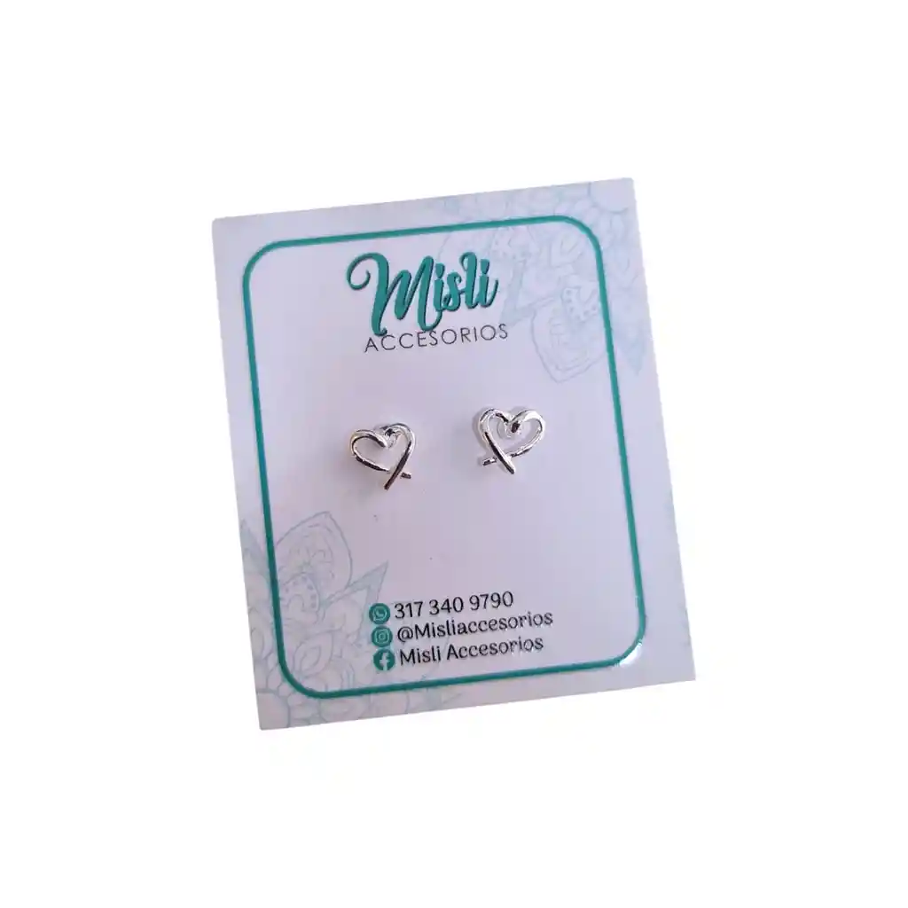 Aretes Corazones En Plata 925