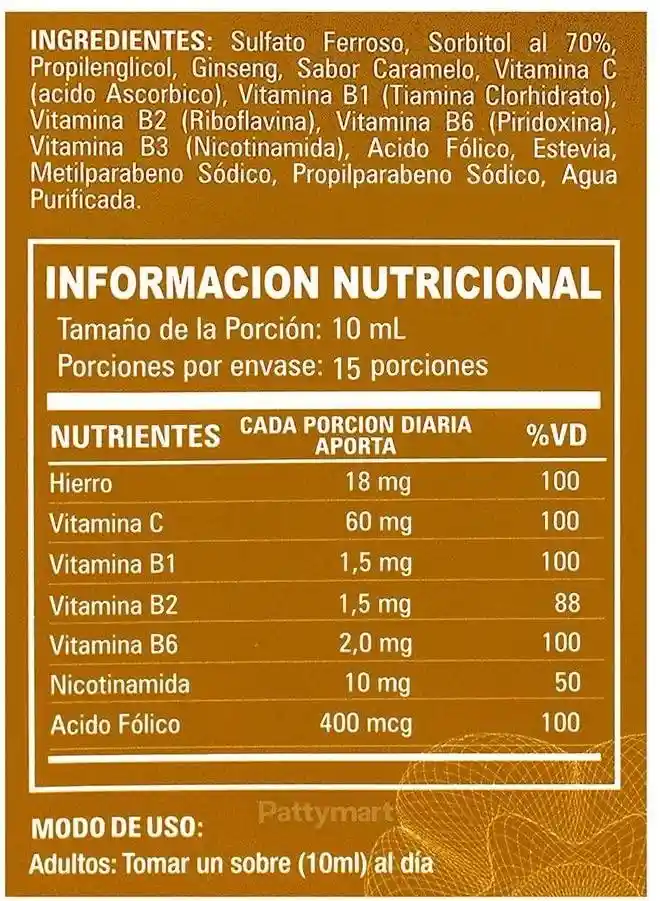 Sachet X 10ml Vitafer-l Multivitamínico Vigorizante Potenciador Sexual