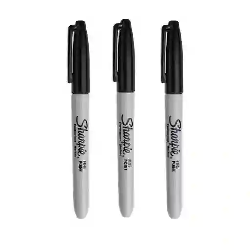 Marcador Permanente Fine Point Negro Sharpie X3 Und