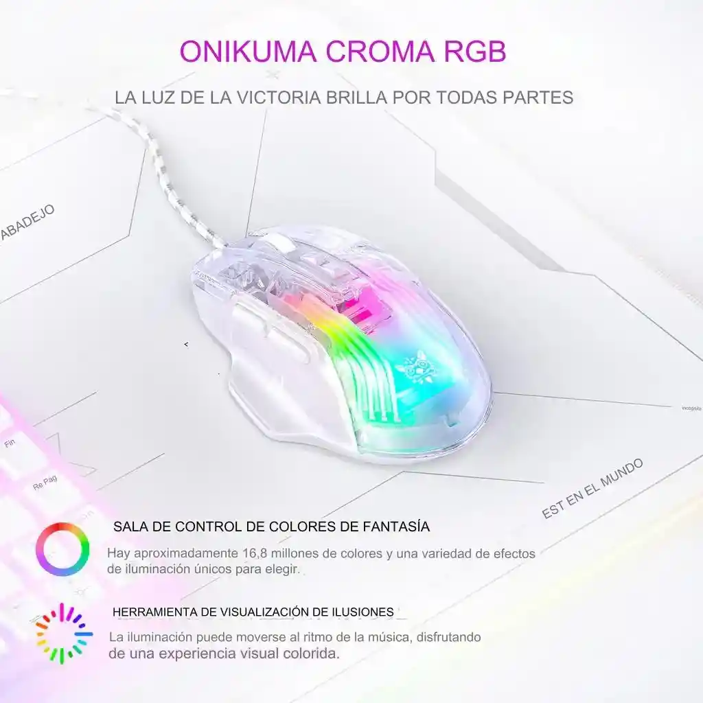 Mouse Onikuma Cw923 Transparente